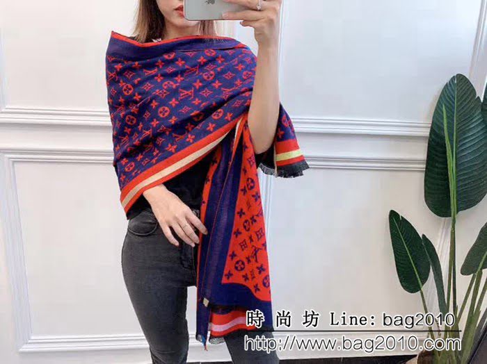 路易威登LV雙面大牌元素提花羊絨圍巾 LLWJ6005